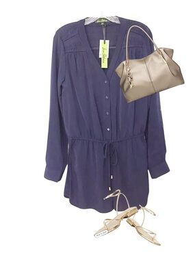 NWT | Sam Edelman Navy Cinched Waist Romper | Button Front Chic One-Piece | Sz M